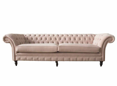 Modern Chesterfield 4 Seater Design Sofa Pink Upholstered furniture Sofas Fabric Textile